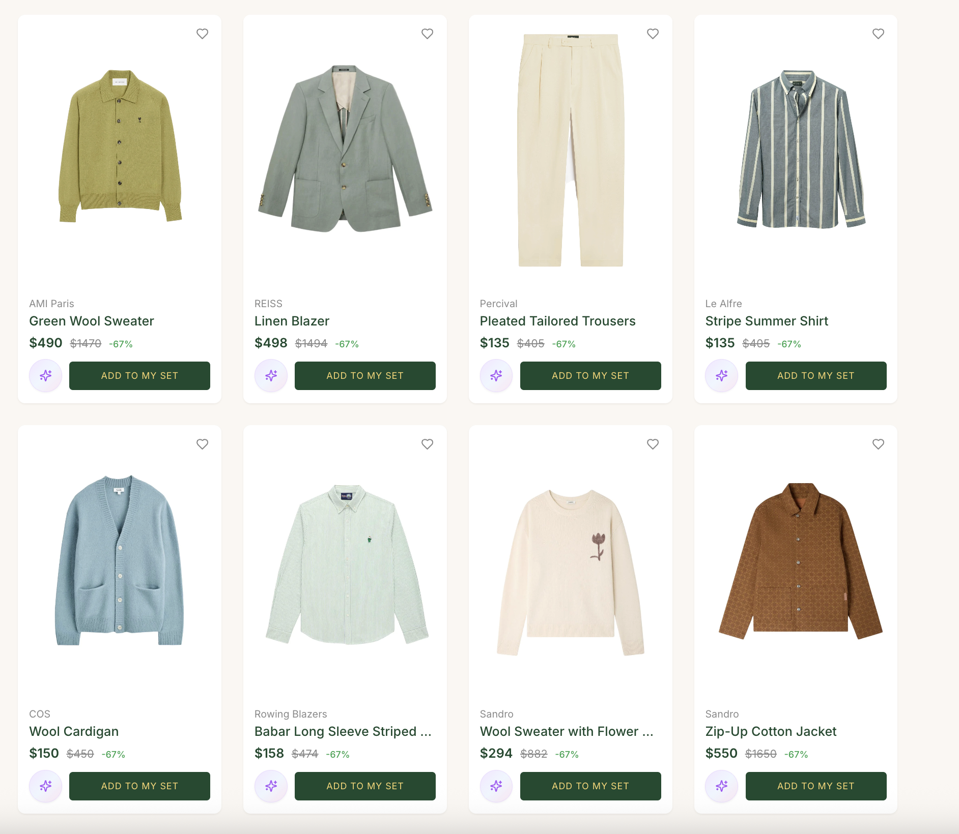 Catalog preview, men's pieces